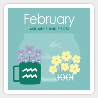 February Birth Flowers Sticker